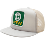 Corteiz Box Trucker Hat in grey with mesh backing and logo patch.