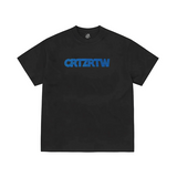 Corteiz CRTZRTW black tee with blue logo.