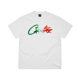 Corteiz Allstarz Italia White T-Shirt with colorful logo design.