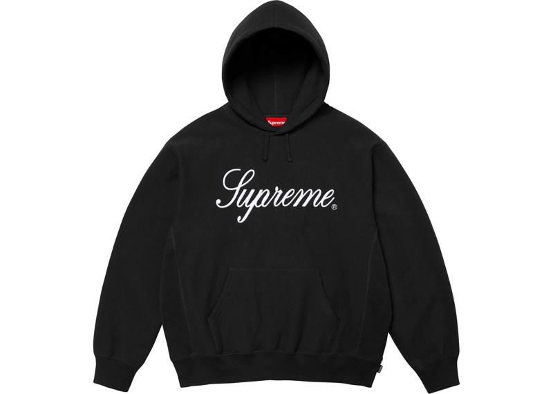 Black and white supreme hoodie clearance