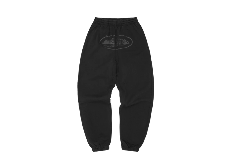 Corteiz Alcatraz Sweatpant Black laid flat.