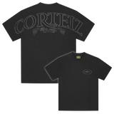 Corteiz Royale Heavyweight Tee in Triple Black with bold logo design.