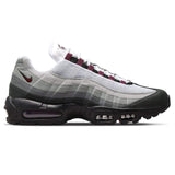 Nike Air Max 95 Dark Beetroot sneaker in black, dark beetroot, and pearl grey colorway with Air Max cushioning.