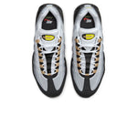 Air Max 95 Icons sneakers top view with white, black, and brown accents.