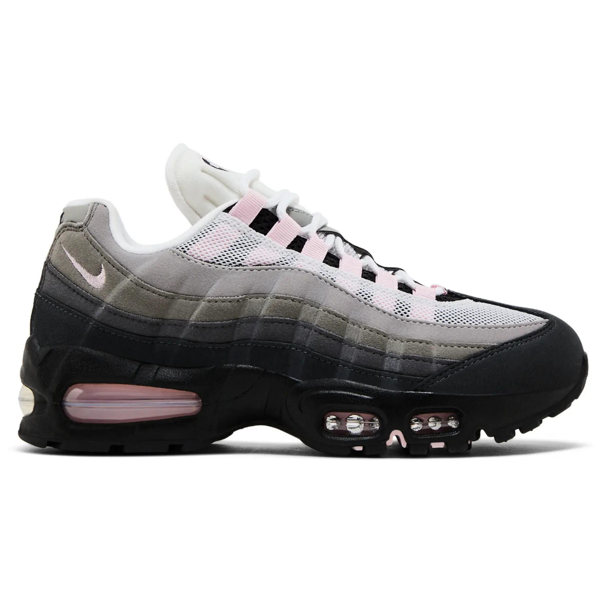Wmns Air Max 95 Pink Foam sneaker with gradient design and visible Air cushioning.