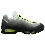 Air Max 95 Neon 2005 sneaker with gray gradient and neon green accents.