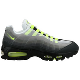 Air Max 95 Neon 2005 sneaker with gray gradient and neon green accents.