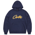 Corteiz Satin Applique Allstarz Hoodie in Navy.