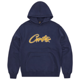 Corteiz Satin Applique Allstarz Hoodie in Navy.