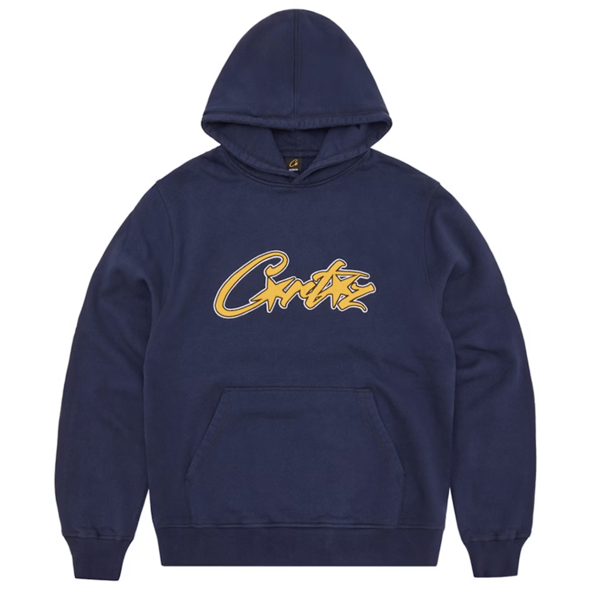 Corteiz Satin Applique Allstarz Hoodie in Navy.