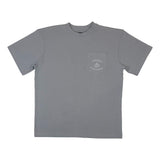 Cherry Location Grey T-Shirt with chest pocket and logo print in light grey color