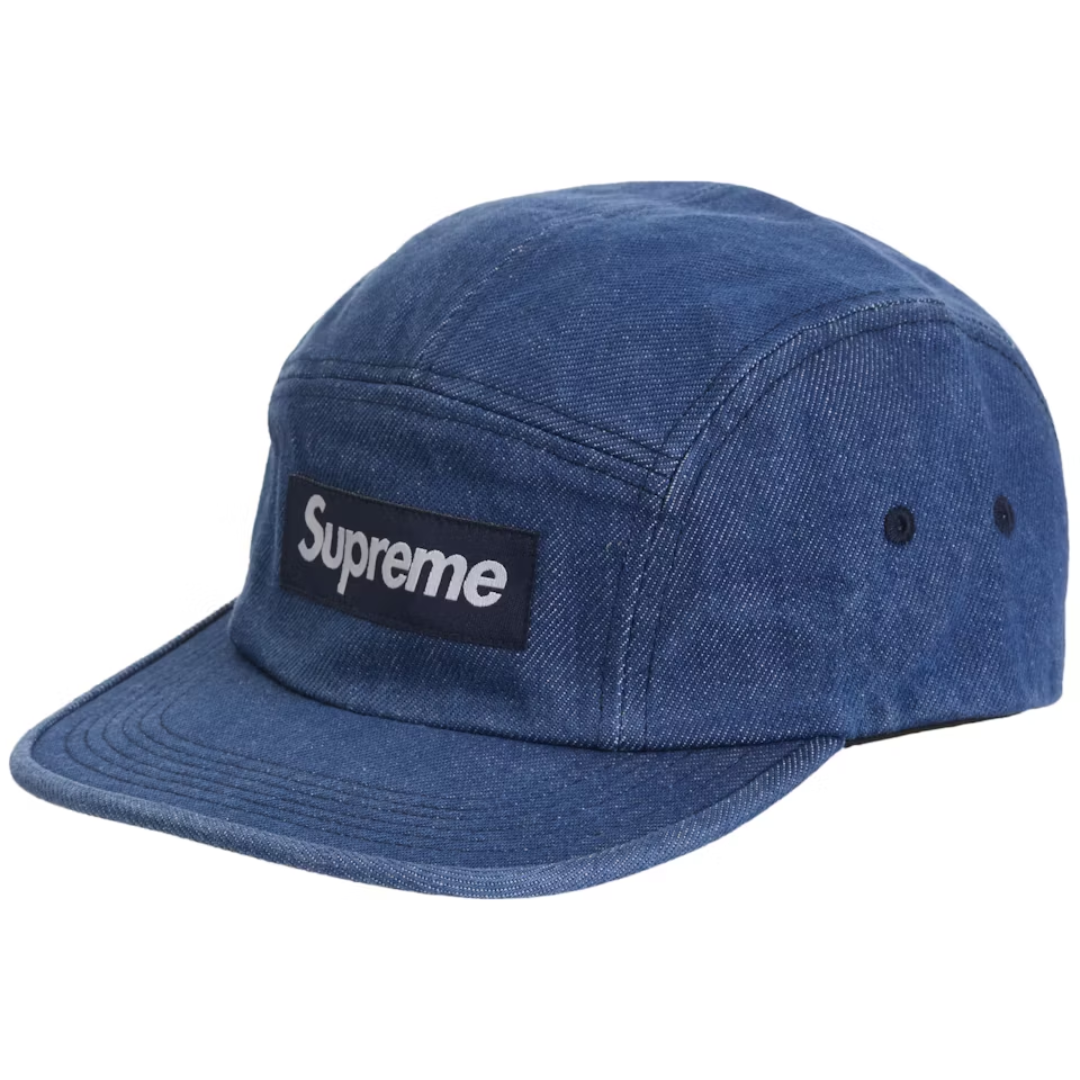 Supreme Washed Chino Twill Camp Cap Denim – 1LUX Supreme Washed Chino Twill Camp Cap Denim – 1LUX
