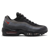 Nike Air Max 95 Black Picante Reflective sneaker with black upper, Picante Red accents, and visible air cushioning.