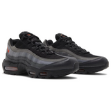 Air Max 95 Black Picante Reflective sneakers with black upper, Picante Red accents, and reflective detailing.