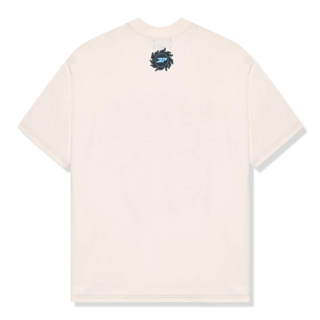Broken Planet Star Gazing Vanilla White T-shirt with star graphic, high-quality cotton, minimalist design.