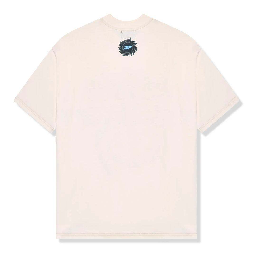Broken Planet Star Gazing Vanilla White T-shirt with star graphic, high-quality cotton, minimalist design.
