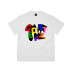 Corteiz Multi White T-Shirt with colorful logo design.