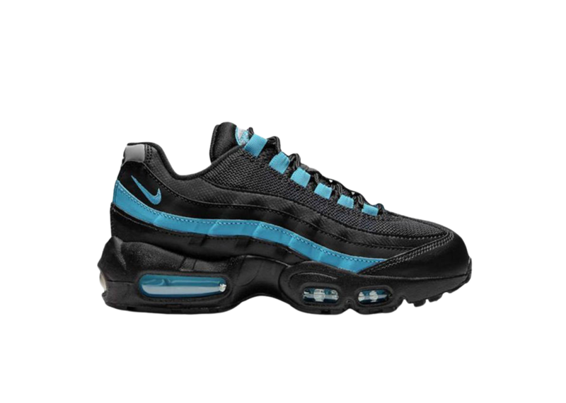 Nike Air Max 95 Recraft GS sneakers in black and aqua.