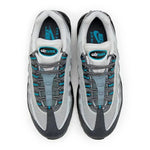 Nike Air Max 95 Baltic Blue sneakers in grey and blue, top view.