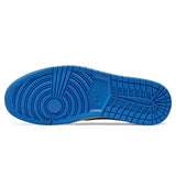 Air Jordan 1 Retro Low x Travis Scott Fragment outsole with blue tread detail.