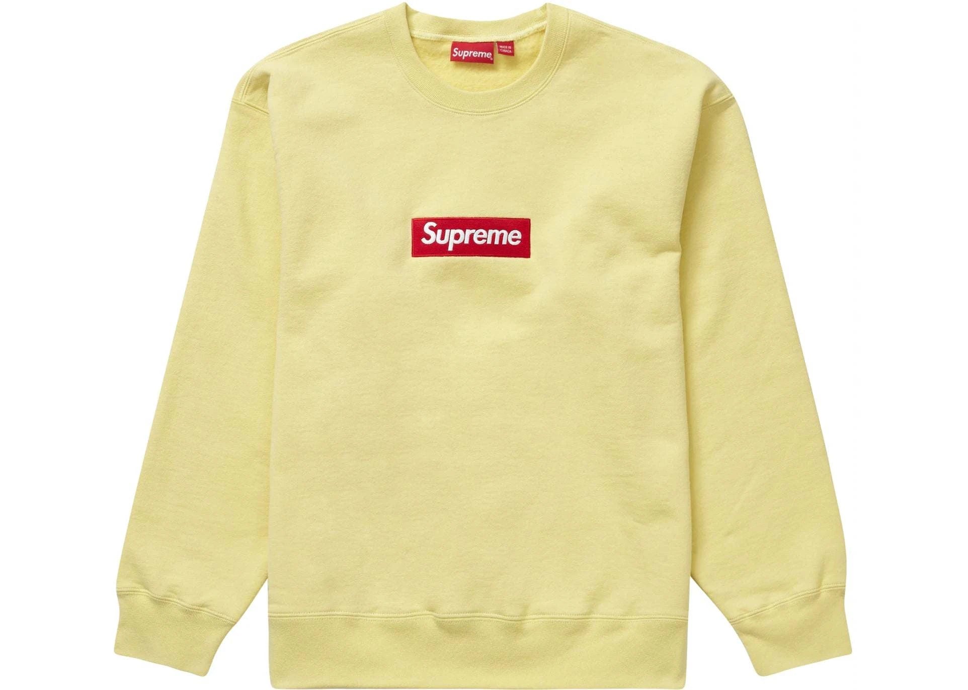 Supreme Box Logo Crewneck FW22 Pale Yellow