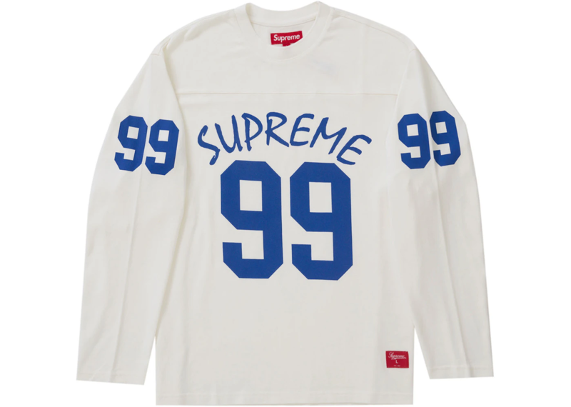 SUPREME 99 LONGSLEEVE FOOTBALL TOP WHITE 1LUX