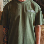 Last Lesson Script T-Shirt in Army Green color