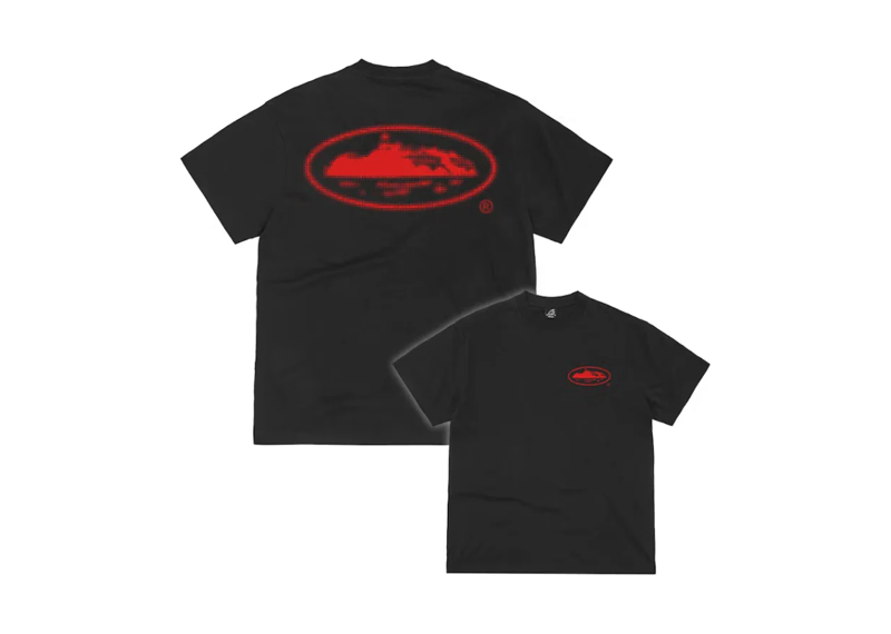 Corteiz Halftone Red Black T-Shirt with bold red graphic.