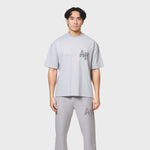 Annie Hood college t-shirt in washed grey color