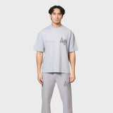 Annie Hood college t-shirt in washed grey color