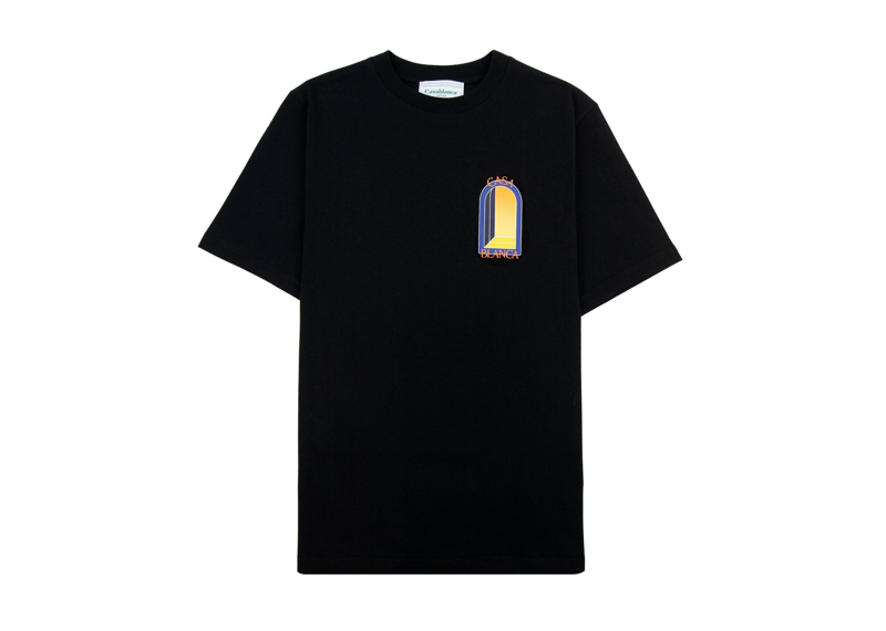 Casablanca L'Arche De Nuit t-shirt with colorful arch graphic.