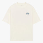 Siarr Stardust Tee white graphic t-shirt with back print and relaxed fit in heavyweight cotton