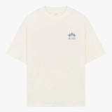 Siarr Stardust Tee white graphic t-shirt with back print and relaxed fit in heavyweight cotton
