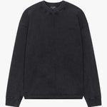 Siarr Washed L/S Tee oversized fit black heavyweight cotton long sleeve shirt with ribbed neck and screen print