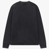 Siarr Washed L/S Tee oversized black long sleeve cotton shirt with ribbed neck and screen print
