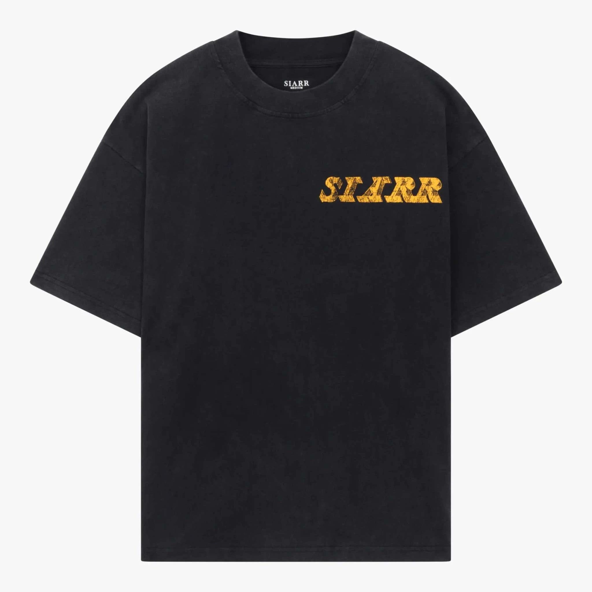 Siarr Eagle Tee vintage black graphic t-shirt with bold distressed eagle print and relaxed cropped fit