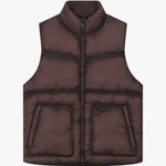 Siarr Contrast Gilet brown regular fit nylon vest with zippered pockets and full zip fastening