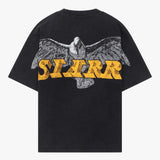 Siarr Eagle Tee vintage black graphic t-shirt with bold distressed eagle print and relaxed fit