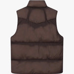 Siarr Contrast Gilet brown regular fit nylon vest with zippered pockets and full zip fastening