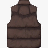 Siarr Contrast Gilet brown regular fit nylon vest with zippered pockets and full zip fastening