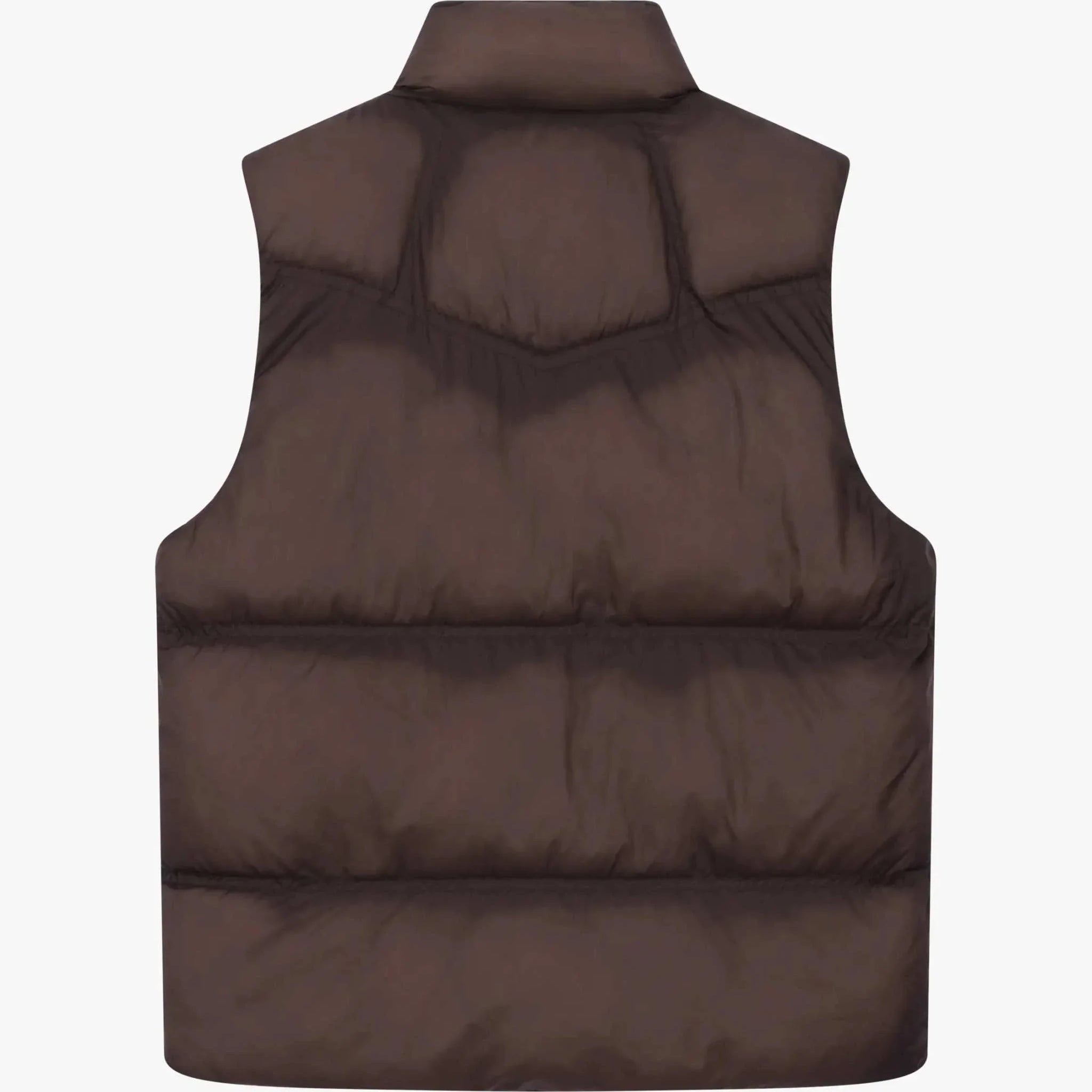 Siarr Contrast Gilet brown regular fit nylon vest with zippered pockets and full zip fastening