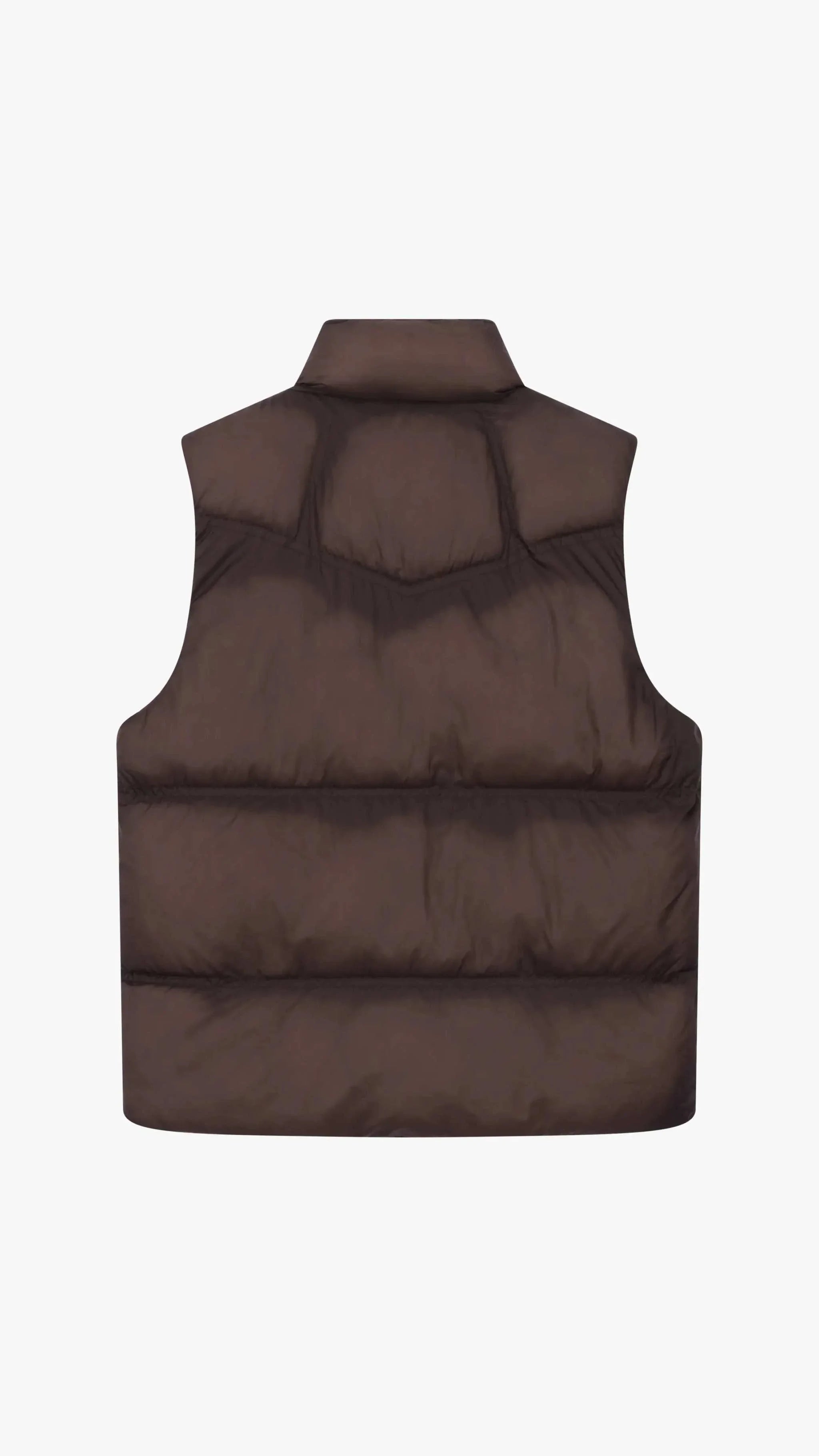 Siarr Contrast Gilet brown regular fit nylon vest with zippered pockets and full zip fastening