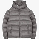 Siarr Lightweight Jacket dark grey padded nylon jacket with detachable hood and zippered pockets