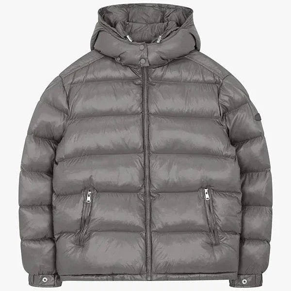 Siarr Lightweight Jacket dark grey padded nylon jacket with detachable hood and zippered pockets