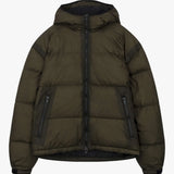 Siarr Translucent Ripstop khaki puffer jacket with side zip pockets and full zip fastening