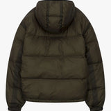 Siarr Translucent Ripstop Khaki puffer jacket with full zip and side pockets