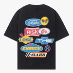 Siarr Take The Risk Tee vintage black graphic t-shirt with bold back print and relaxed fit