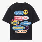 Siarr Take The Risk Tee vintage black graphic t-shirt with bold back print and relaxed fit