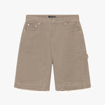 Siarr Rio Shorts Beige with raw hem, belt loops, and front detailing.