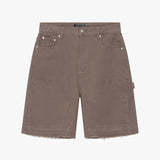 Siarr Rio Shorts Sage with raw hem and branded details.